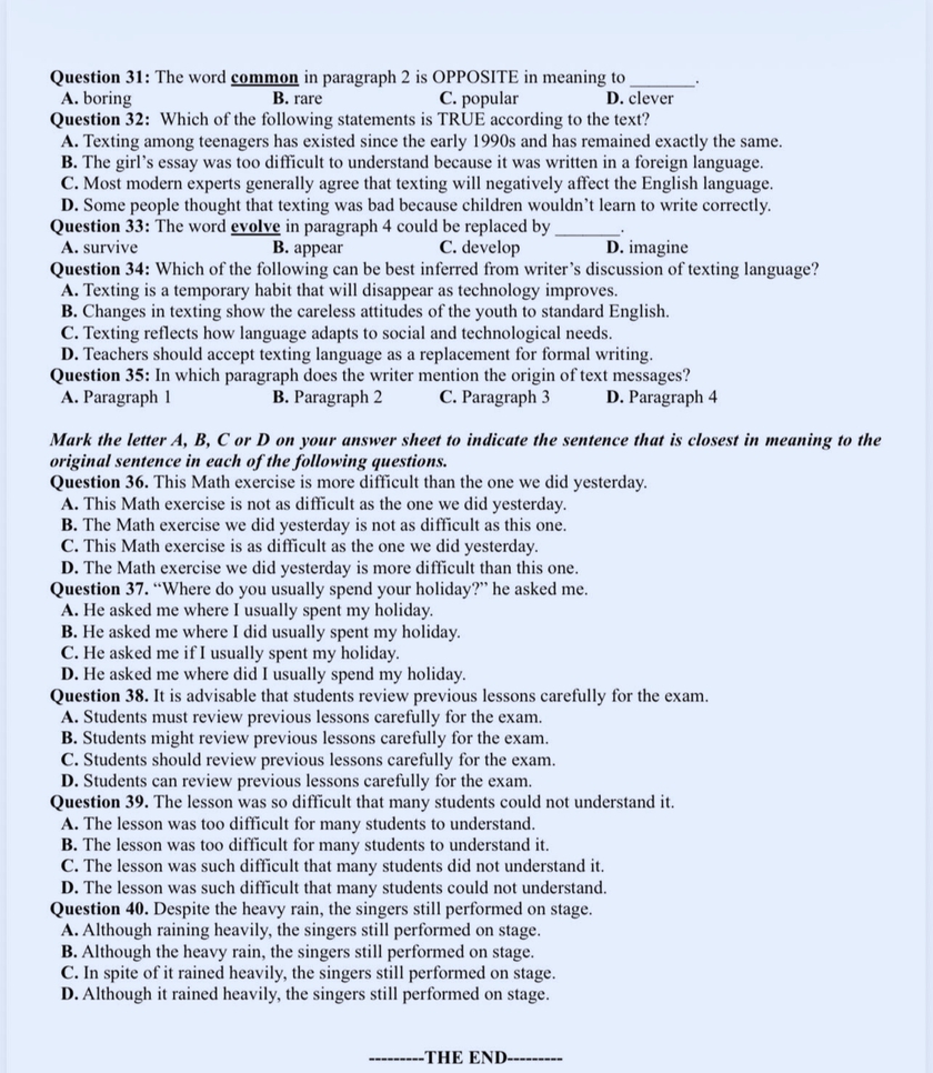 Ph&uacute; Thọ c&ocirc;ng bố cấu tr&uacute;c v&agrave; đề thi tham khảo lớp 10 m&ocirc;n Tiếng Anh năm học 2026-2027 - Ảnh 5.