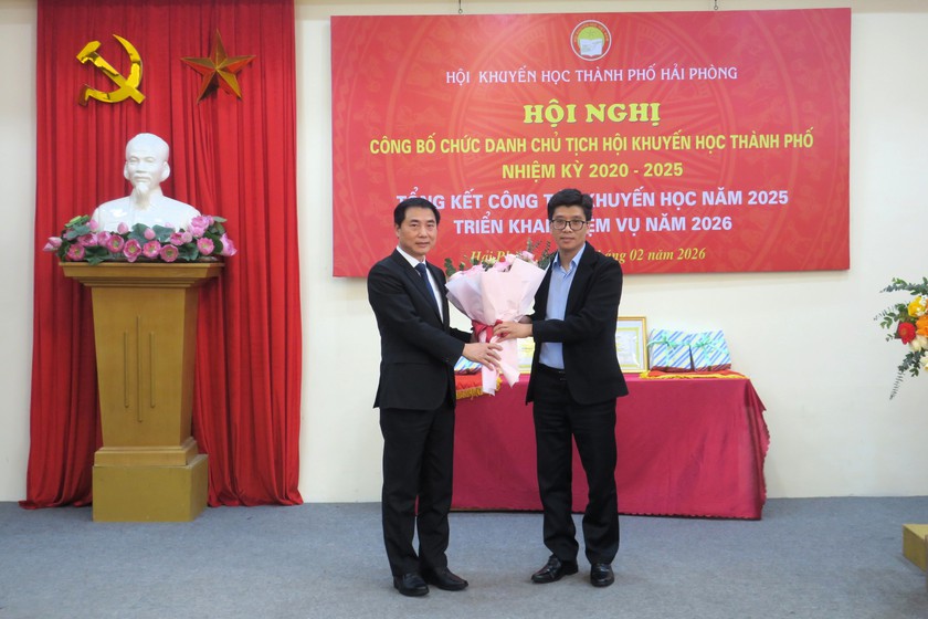 Hội Khuyến học th&agrave;nh phố Hải Ph&ograve;ng c&ocirc;ng bố chức danh Chủ tịch Hội - Ảnh 2.