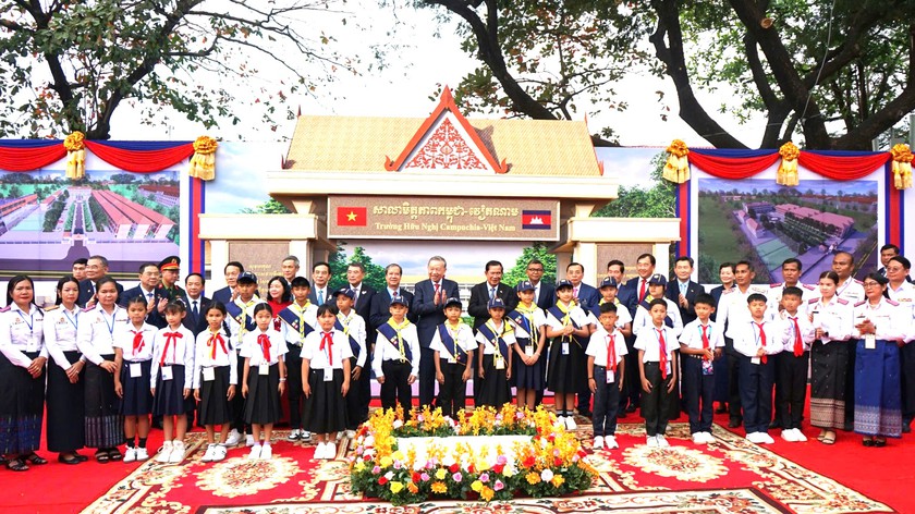 Khởi c&ocirc;ng x&acirc;y dựng Trường Hữu nghị Campuchia - Việt Nam - Ảnh 1.