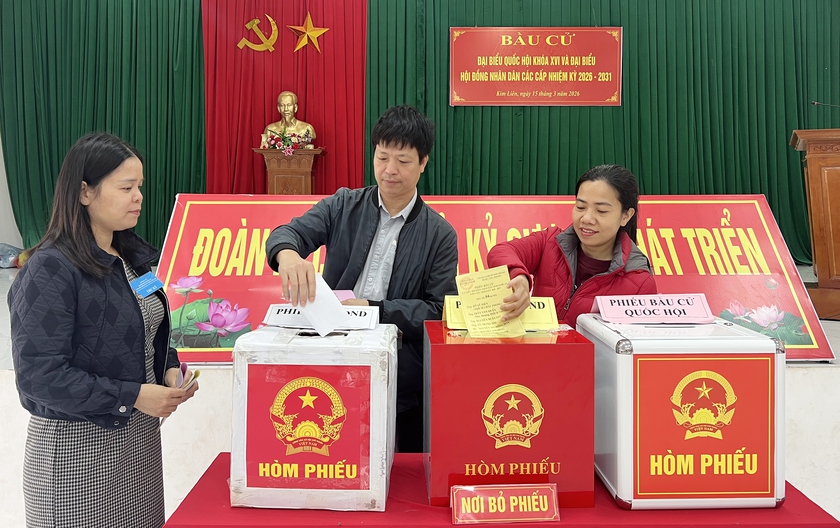 Cử tri trên quê hương Bác phấn khởi đi bầu cử từ sáng sớm - Ảnh 14.