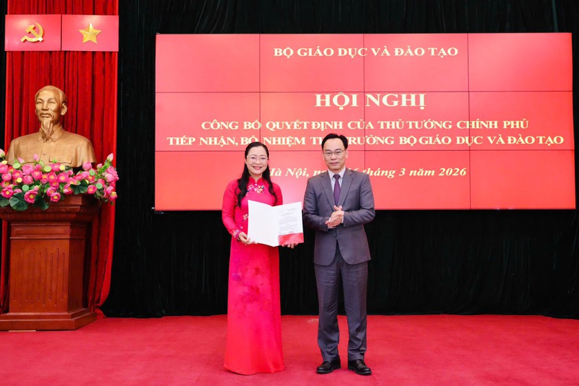 Bộ Gi&aacute;o dục v&agrave; Đ&agrave;o tạo c&ocirc;ng bố quyết định tiếp nhận, bổ nhiệm Thứ trưởng Nguyễn Thị Quy&ecirc;n Thanh - Ảnh 1.