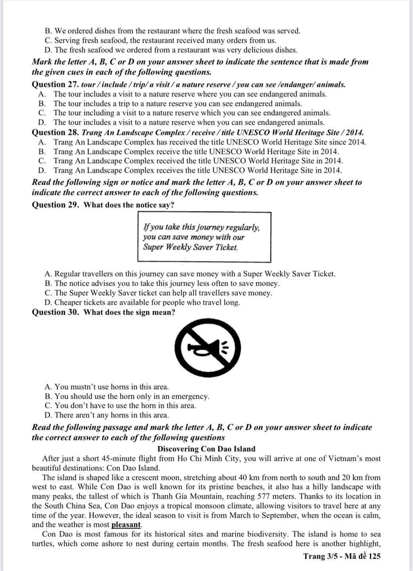 Đề thi thử v&agrave;o lớp 10 m&ocirc;n Tiếng Anh của Trường Trung học cơ sở Th&aacute;i Thịnh (H&agrave; Nội) - Ảnh 3.
