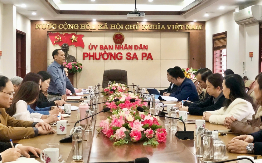 Hội Khuyến học L&agrave;o Cai l&agrave;m việc tại Sa Pa về c&ocirc;ng t&aacute;c khuyến học - Ảnh 1.