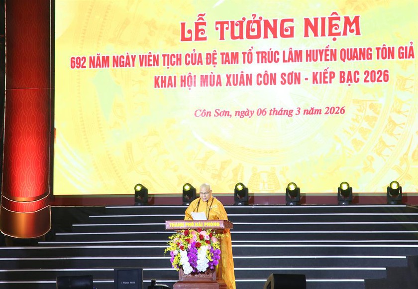 Hải Ph&ograve;ng Khai hội m&ugrave;a Xu&acirc;n C&ocirc;n Sơn - Kiếp Bạc, tưởng niệm ng&agrave;y vi&ecirc;n tịch của Đệ Tam Tổ Tr&uacute;c L&acirc;m - Ảnh 4.