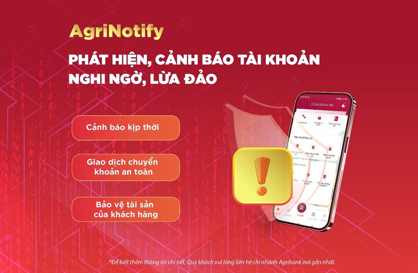AgriNotify – “lá chắn số” giúp khách hàng chủ động phòng ngừa gian lận trong giao dịch- Ảnh 1. AgriNotify – “lá chắn số” giúp khách hàng chủ động phòng ngừa gian lận trong giao dịch- Ảnh 1.