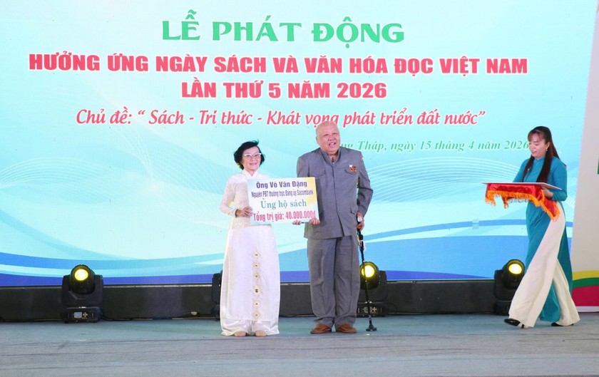 Hội Khuyến học Đồng Th&aacute;p đồng h&agrave;nh, hưởng ứng Ng&agrave;y S&aacute;ch v&agrave; Văn h&oacute;a đọc Việt Nam - Ảnh 2.