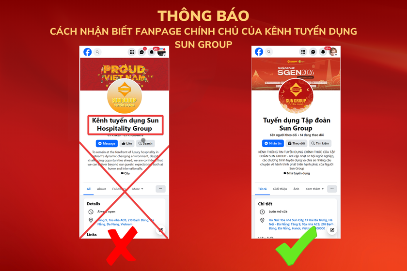 Cảnh b&aacute;o t&igrave;nh trạng giả mạo trang web, fanpage thương hiệu của Sun Group để lừa đảo- Ảnh 4.