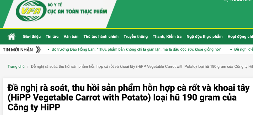 Sản phẩm ăn dặm HiPP tại &Aacute;o nghi chứa thuốc chuột, thị trường Việt Nam xử l&yacute; như thế n&agrave;o?- Ảnh 2.