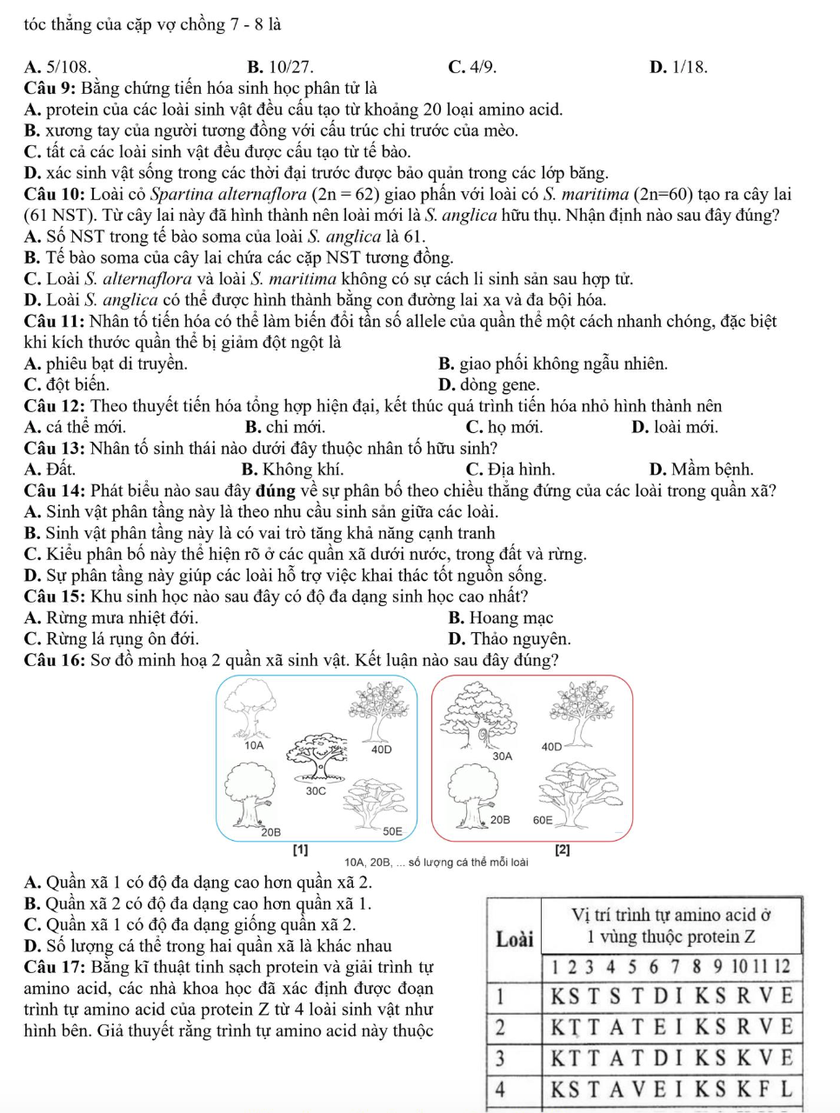 Đề thi thử tốt nghiệp trung học phổ th&ocirc;ng năm 2026 m&ocirc;n Sinh học của L&agrave;o Cai - Ảnh 2.