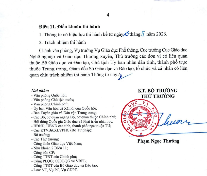 Th&ocirc;ng tư 19/2026/TT-BGDĐT sửa đổi, bổ sung quy định về dạy th&ecirc;m, học th&ecirc;m - Ảnh 1.