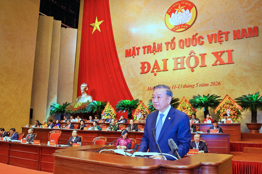 Tổng B&iacute; thư, Chủ tịch nước T&ocirc; L&acirc;m ph&aacute;t biểu chỉ đạo tại Đại hội XI Mặt trận Tổ quốc Việt Nam - Ảnh 1.