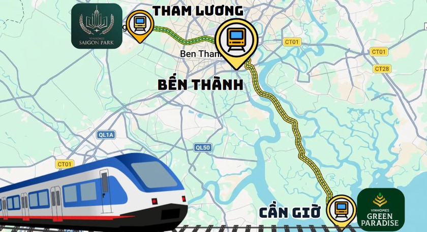 Th&agrave;nh phố Hồ Ch&iacute; Minh: 2 tuyến metro mở trục thịnh vượng, 2 si&ecirc;u đ&ocirc; thị Vinhomes tạo cực tăng trưởng mới - Ảnh 1.