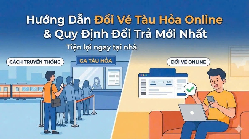 Đường sắt triển khai tính năng đổi vé tàu online trên dsvn.vn - Ảnh 1.