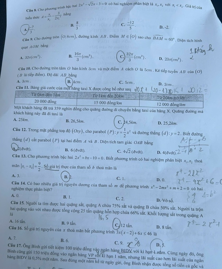 Gợi &yacute; đ&aacute;p &aacute;n m&ocirc;n To&aacute;n thi v&agrave;o lớp 10 Trường Trung học phổ th&ocirc;ng chuy&ecirc;n Khoa học X&atilde; hội v&agrave; Nh&acirc;n văn năm 2026 - Ảnh 2.