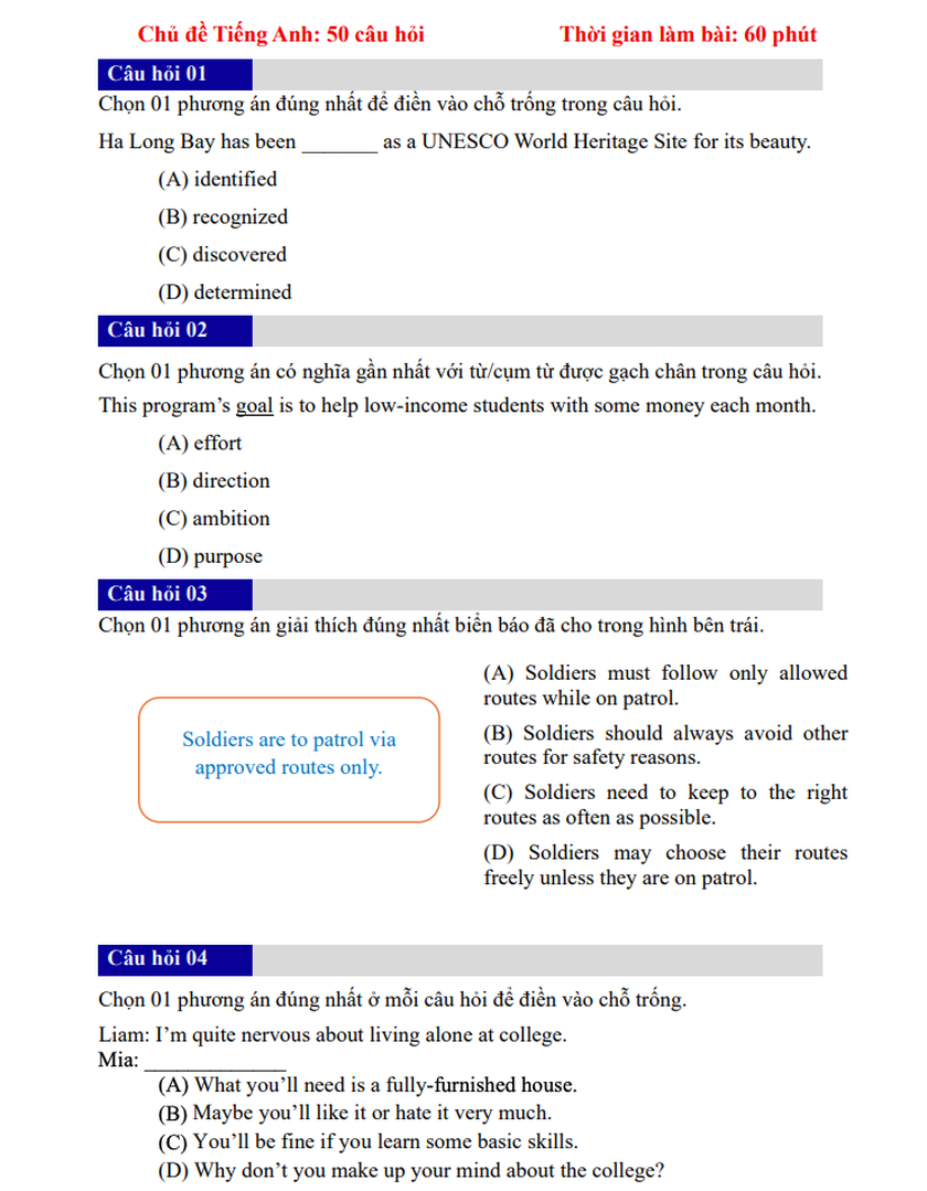C&ocirc;ng bố đề tham khảo b&agrave;i thi đ&aacute;nh gi&aacute; năng lực v&agrave;o 23 trường qu&acirc;n đội - Ảnh 20.