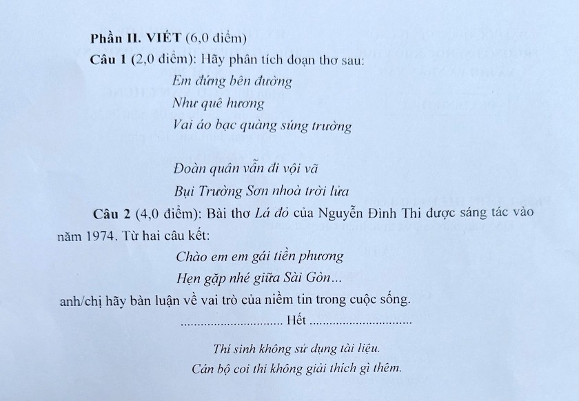 Đề Ngữ văn thi v&agrave;o lớp 10 Trường Trung học phổ th&ocirc;ng chuy&ecirc;n X&atilde; hội v&agrave; Nh&acirc;n văn năm 2026 - Ảnh 2.