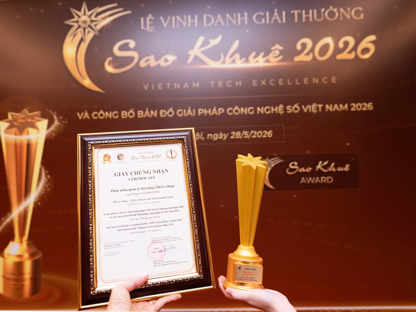 MISA eShop vinh dự đạt giải thưởng Sao Khu&ecirc; v&agrave; ghi danh Bản đồ Giải ph&aacute;p C&ocirc;ng nghệ số Việt Nam 2026- Ảnh 5.