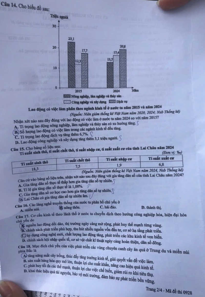 Đề Địa l&iacute; thi tốt nghiệp trung học phổ th&ocirc;ng 2026 - Ảnh 2.