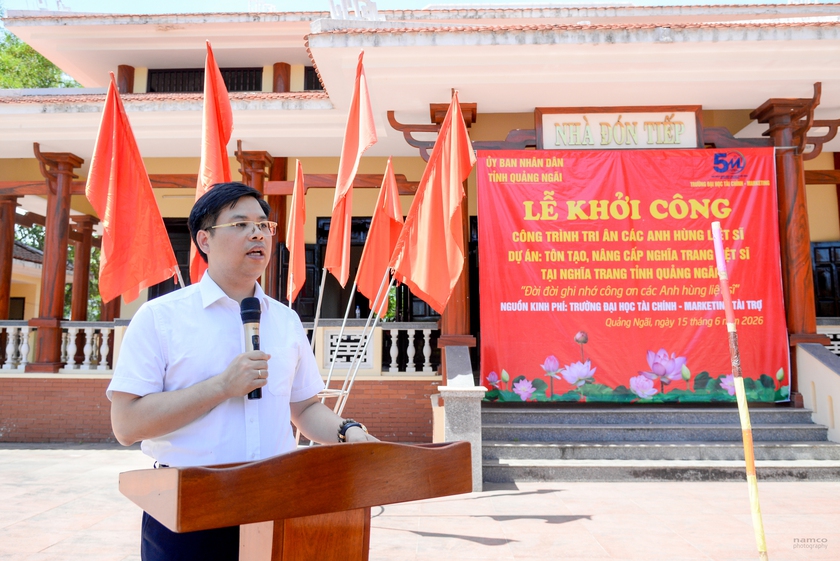 Trường Đại học T&agrave;i ch&iacute;nh &ndash; Marketing khởi c&ocirc;ng c&aacute;c c&ocirc;ng tr&igrave;nh tri &acirc;n, an sinh x&atilde; hội tại Quảng Ng&atilde;i - Ảnh 1.