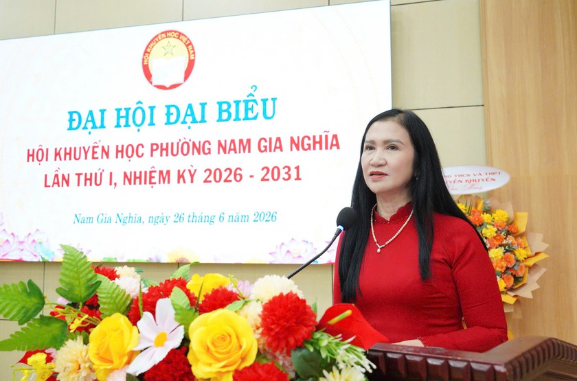 Đại hội Hội Khuyến học phường Nam Gia Nghĩa (L&acirc;m Đồng) lần thứ I quyết t&acirc;m x&acirc;y dựng tổ chức Hội vững mạnh - Ảnh 2.