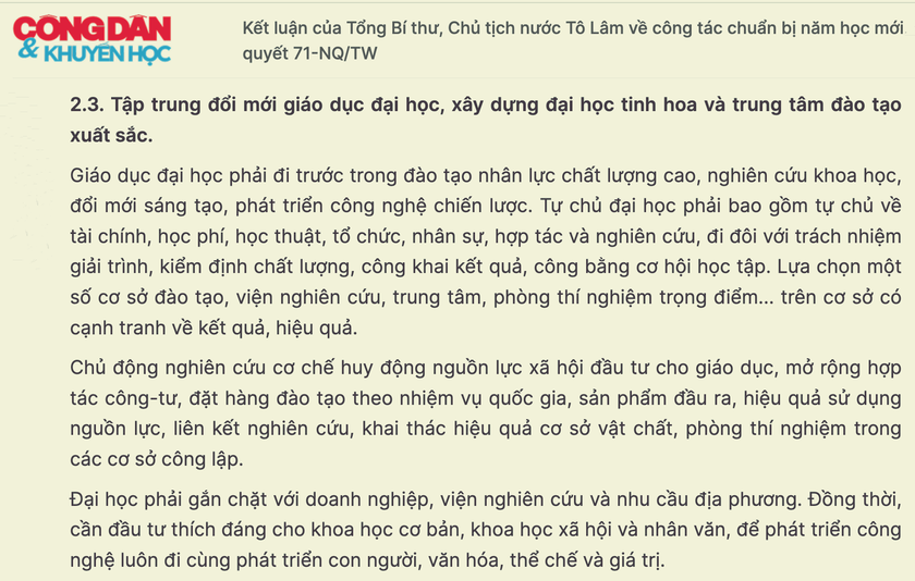 Chiến lược về đổi mới gi&aacute;o dục đại học, th&uacute;c đẩy đ&agrave;o tạo nghề gắn với nhu cầu thực tiễn của doanh nghiệp - Ảnh 1.