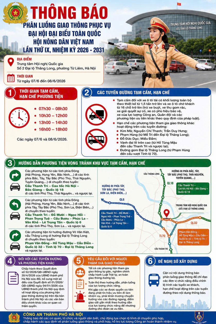 Ph&acirc;n luồng giao th&ocirc;ng tại H&agrave; Nội ng&agrave;y 7-8/6- Ảnh 2.