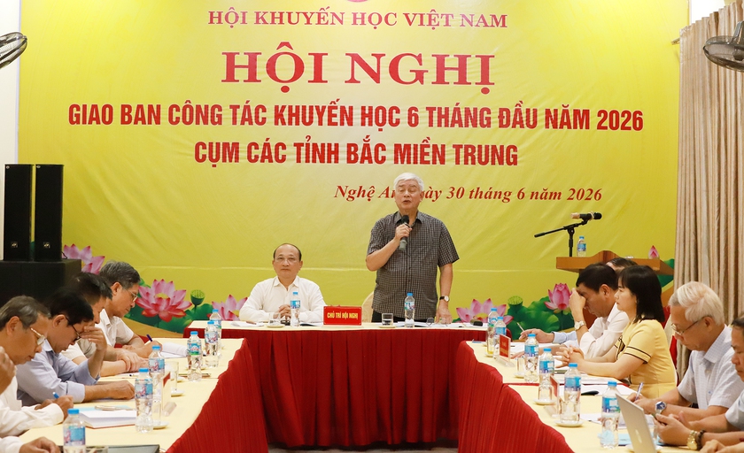 Giao ban c&ocirc;ng t&aacute;c khuyến học, khuyến t&agrave;i 5 tỉnh Bắc miền Trung - Ảnh 1.