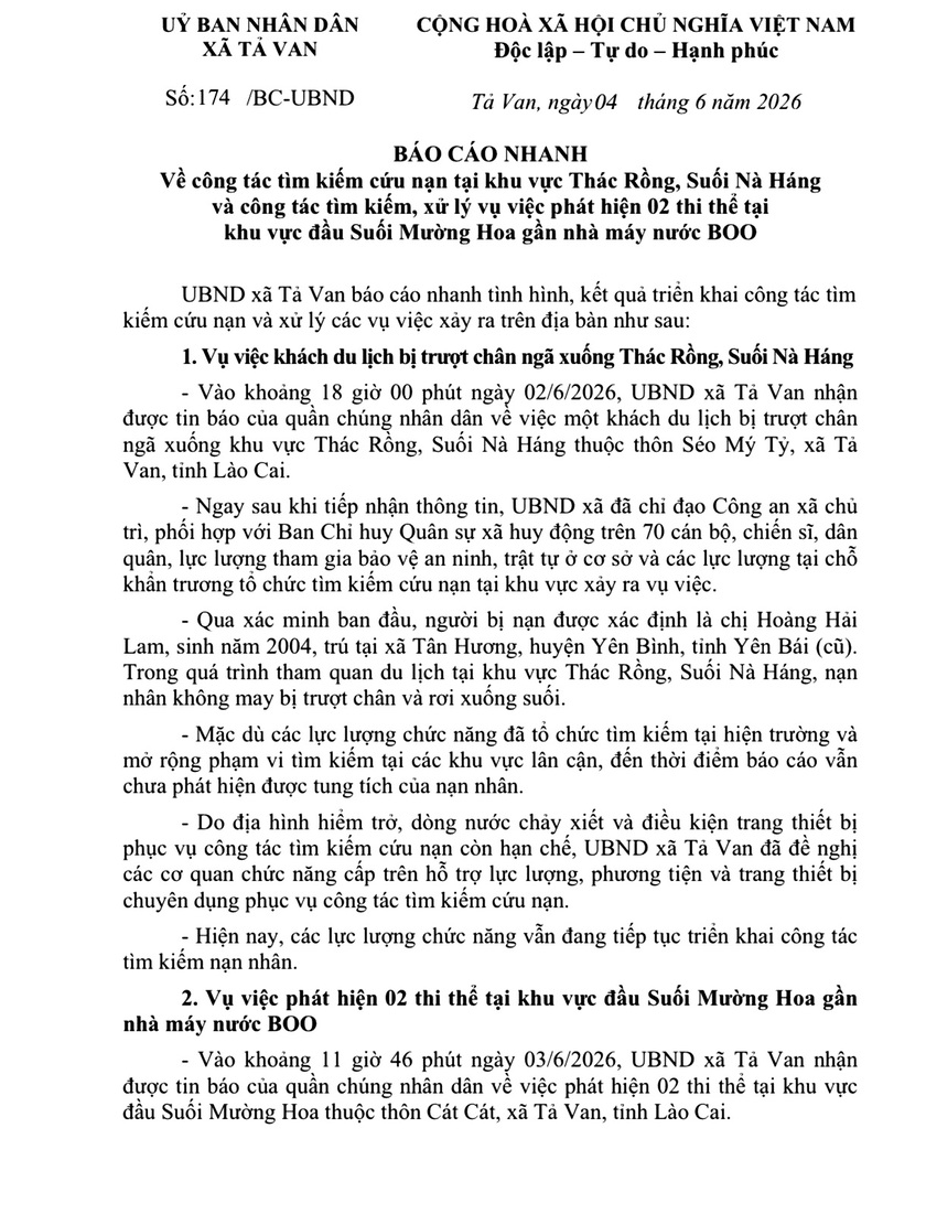 Hai nạn nh&acirc;n đuối nước ở suối Mường Hoa (L&agrave;o Cai) l&agrave; kh&aacute;ch du lịch từ H&agrave; Nội, nghi tự tử - Ảnh 2.