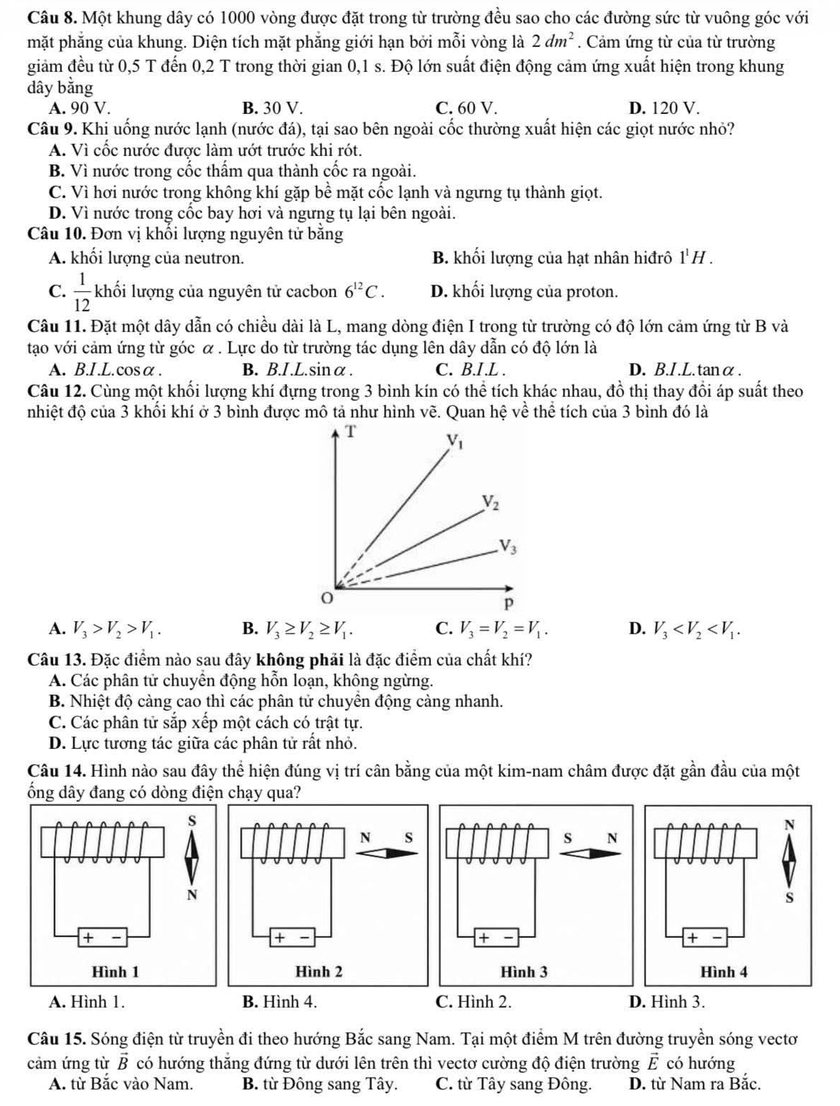  Đề thi thử tốt nghiệp trung học phổ th&ocirc;ng m&ocirc;n To&aacute;n của Hưng Y&ecirc;n - Ảnh 2.