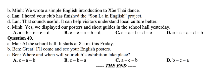 Đề thi thử tốt nghiệp trung học phổ th&ocirc;ng m&ocirc;n Tiếng Anh lần thứ 3 của Sơn La - Ảnh 6.