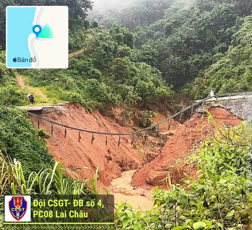 Mưa lớn l&agrave;m đứt đường giao th&ocirc;ng ở Lai Ch&acirc;u  - Ảnh 4.
