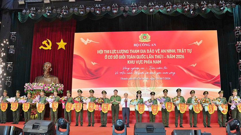 Hội thi lực lượng tham gia bảo vệ an ninh trật tự ở cơ sở giỏi tại khu vực ph&iacute;a Nam - Ảnh 1.
