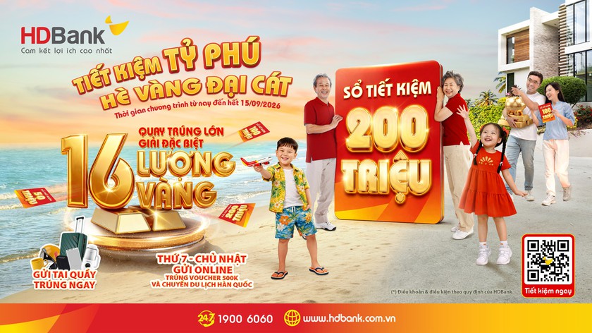 HDBank tiếp tục trao cơ hội "đại c&aacute;t" tới kh&aacute;ch h&agrave;ng gửi tiết kiệm - Ảnh 1.