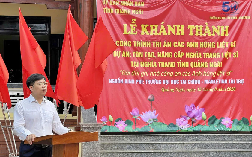 Trường Đại học Tài Chính - Marketing khánh thành công trình tôn tạo tại Nghĩa trang Liệt sĩ Quảng Ngãi - Ảnh 2.