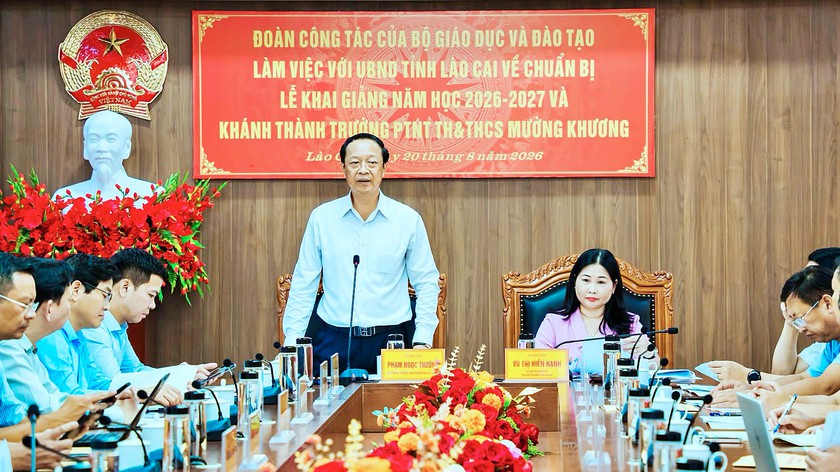 Ng&ocirc;i trường nội tr&uacute; bi&ecirc;n giới sẽ l&agrave; điểm cầu truyền h&igrave;nh ch&iacute;nh lễ khai giảng năm học mới cả nước sắp ho&agrave;n thiện - Ảnh 1.