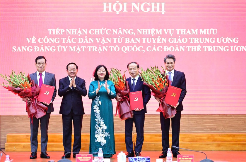 Đảng ủy Mặt trận Tổ quốc, các đoàn thể Trung ương tiếp nhận chức năng, nhiệm vụ tham mưu công tác dân vận - Ảnh 1.