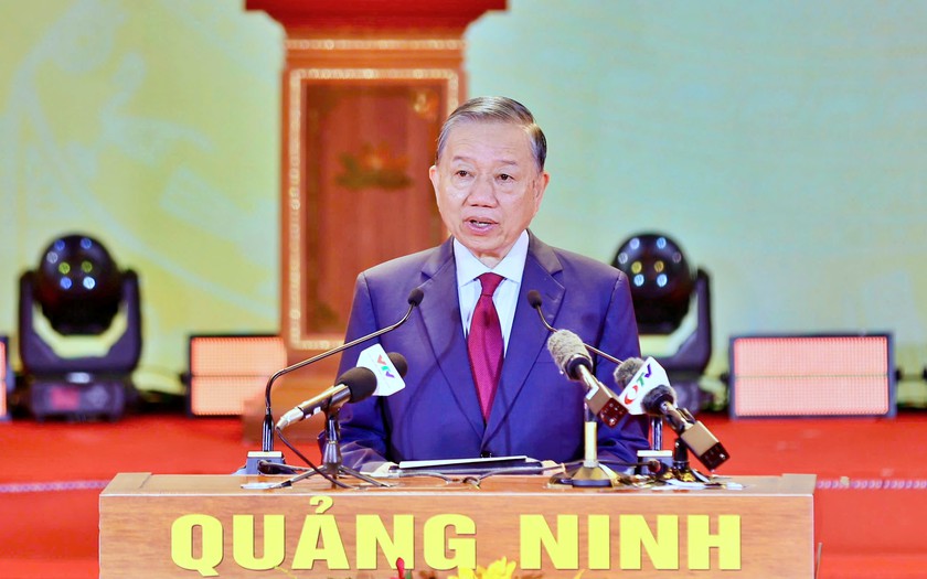 Tổng B&iacute; thư, Chủ tịch nước T&ocirc; L&acirc;m dự Lễ c&ocirc;ng bố  th&agrave;nh lập th&agrave;nh phố Quảng Ninh - Ảnh 1.