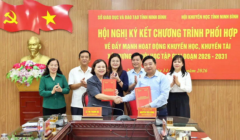 Hội Khuyến học Ninh B&igrave;nh v&agrave; Sở Gi&aacute;o dục v&agrave; Đ&agrave;o tạo k&yacute; kết chương tr&igrave;nh phối hợp giai đoạn 2026-2031 - Ảnh 1.