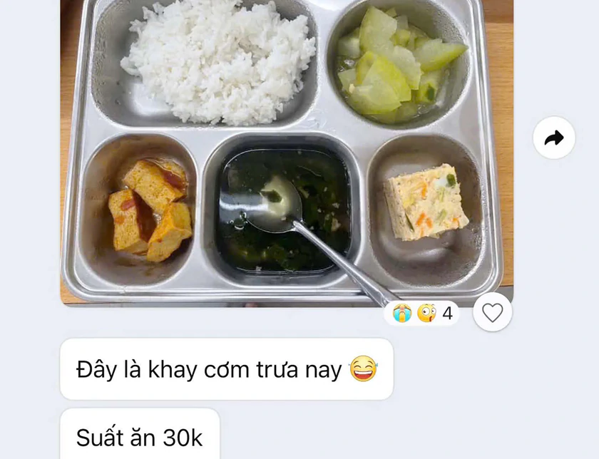 Phụ huynh 'nghẹn ng&agrave;o' khi nh&igrave;n thấy suất cơm 30 ng&agrave;n đồng - Ảnh 1.