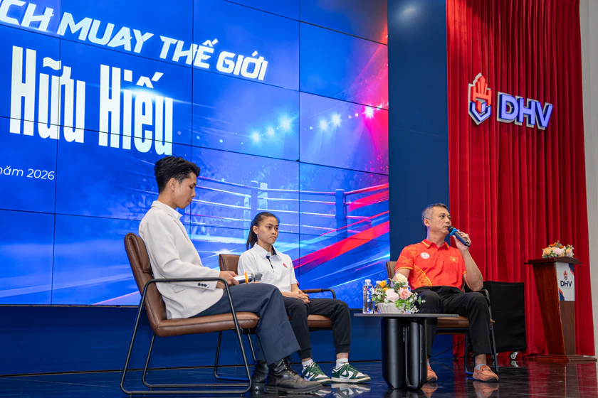 Nữ v&otilde; sĩ ba lần gi&agrave;nh Huy chương V&agrave;ng tại Giải v&ocirc; địch Muay thế giới nhận học bổng DHV - Ảnh 3.