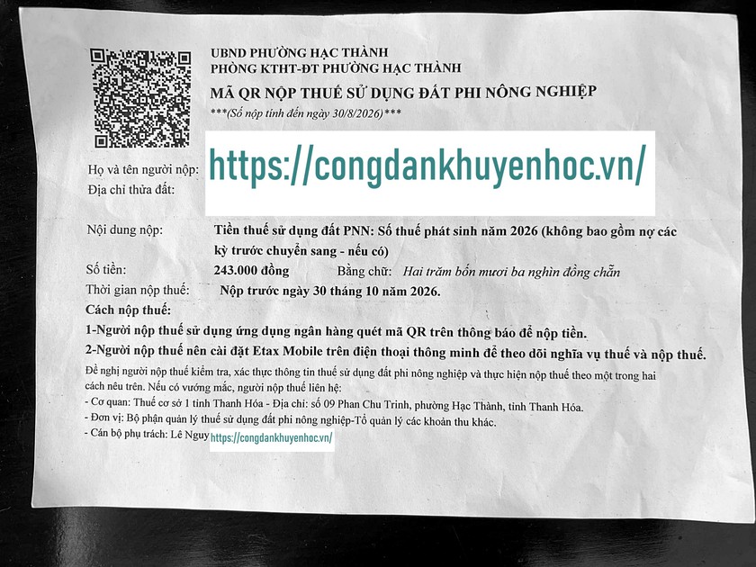 "Loạn" kiểm tra, đối chiếu thuế phi n&ocirc;ng nghiệp ở Hạc Th&agrave;nh, Thanh H&oacute;a: Khi người d&acirc;n th&agrave;nh "con nợ" - Ảnh 1.