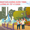 Nhóm nghỉ hưu không được tăng lương 8% từ 1/7/2026