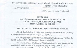Quyết định số 224/QĐ-KHVN về quy chế hoạt động của Ban kiểm tra Trung ương Hội Khuyến học Việt Nam khóa VI, nhiệm kỳ 2021-2026