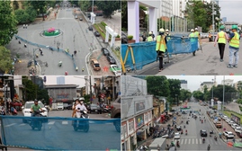 Từ ngày 20/8, bắt đầu thực hiện phân luồng giao thông thi công ga ngầm S12 dự án Metro Nhổn-ga Hà Nội 