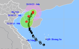 Diễn biến mới của bão số 5 trên Vịnh Bắc Bộ