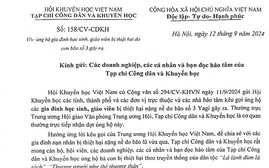 Tạp chí Công dân và Khuyến học kêu gọi ủng hộ đồng bào bị thiệt hại do bão lũ