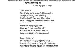 "Tự tình tháng ba" của Bình Nguyên Trang vào đề thi bong da truc tiep