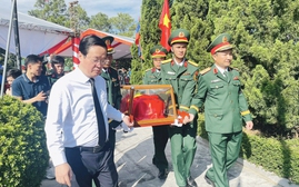 Lễ truy điệu, an táng 76 hài cốt liệt sỹ Việt Nam hy sinh tại Lào