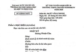 Gợi ý đáp án môn Ngữ văn thi vào lớp 10 Trường Trung học phổ thông chuyên Khoa học Xã hội và Nhân văn