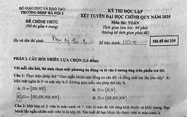 Tham khảo đề thi Toán chính thức xét tuyển đại học của Trường Đại học Sư phạm Hà Nội 2